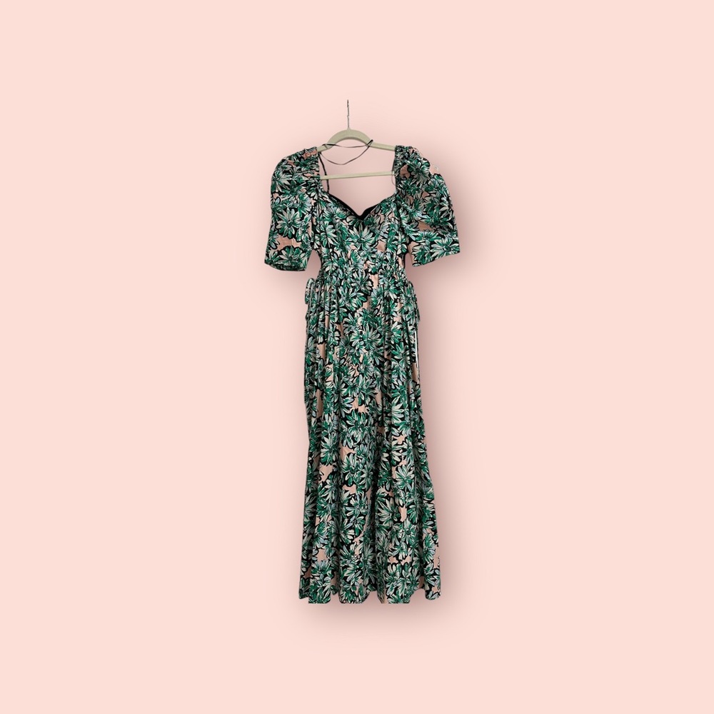 Zara green floral dress